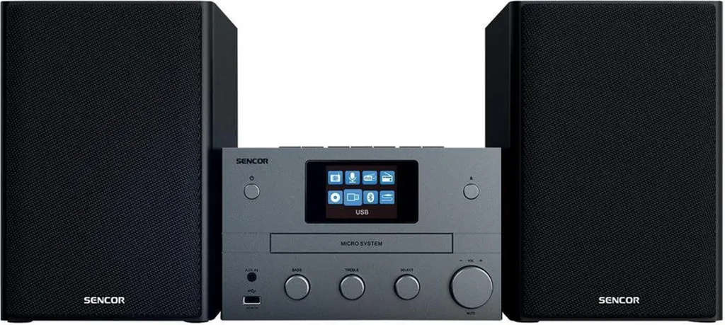 Microsystème Puissant 100W SENCOR SMC 5700WDB Son Impressionnant en Alu