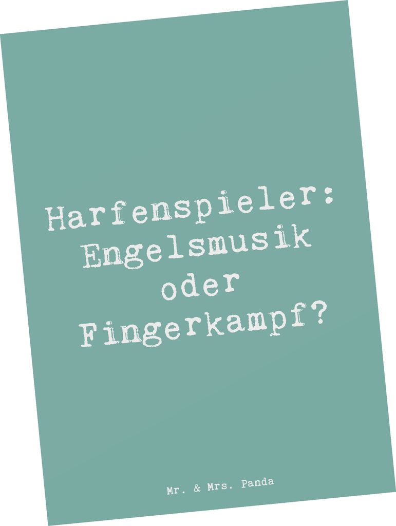 Mr. & Mrs. Panda Postkarte Spruch Harfe Melodien - Meeresbrise - Geschenk, Musik, Klangkünstler, Musikhumor, Lernen, Ansichtskarten, Postkarten, M...