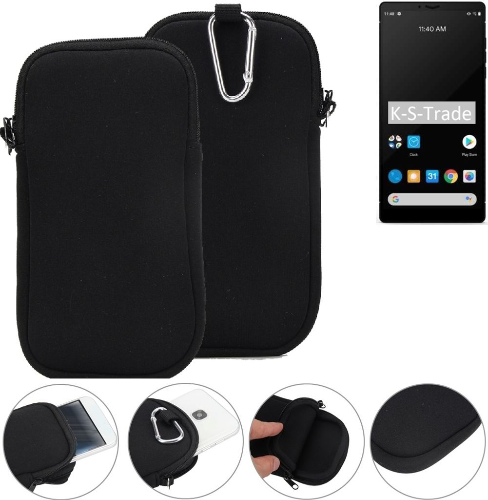K-S-Trade Neopren-Hülle Handyhülle kompatibel mit Carbon 1 MKII Schutzhülle Neoprenhülle Sleeve Schutz-Hülle Gürtel Tasche Case Holster