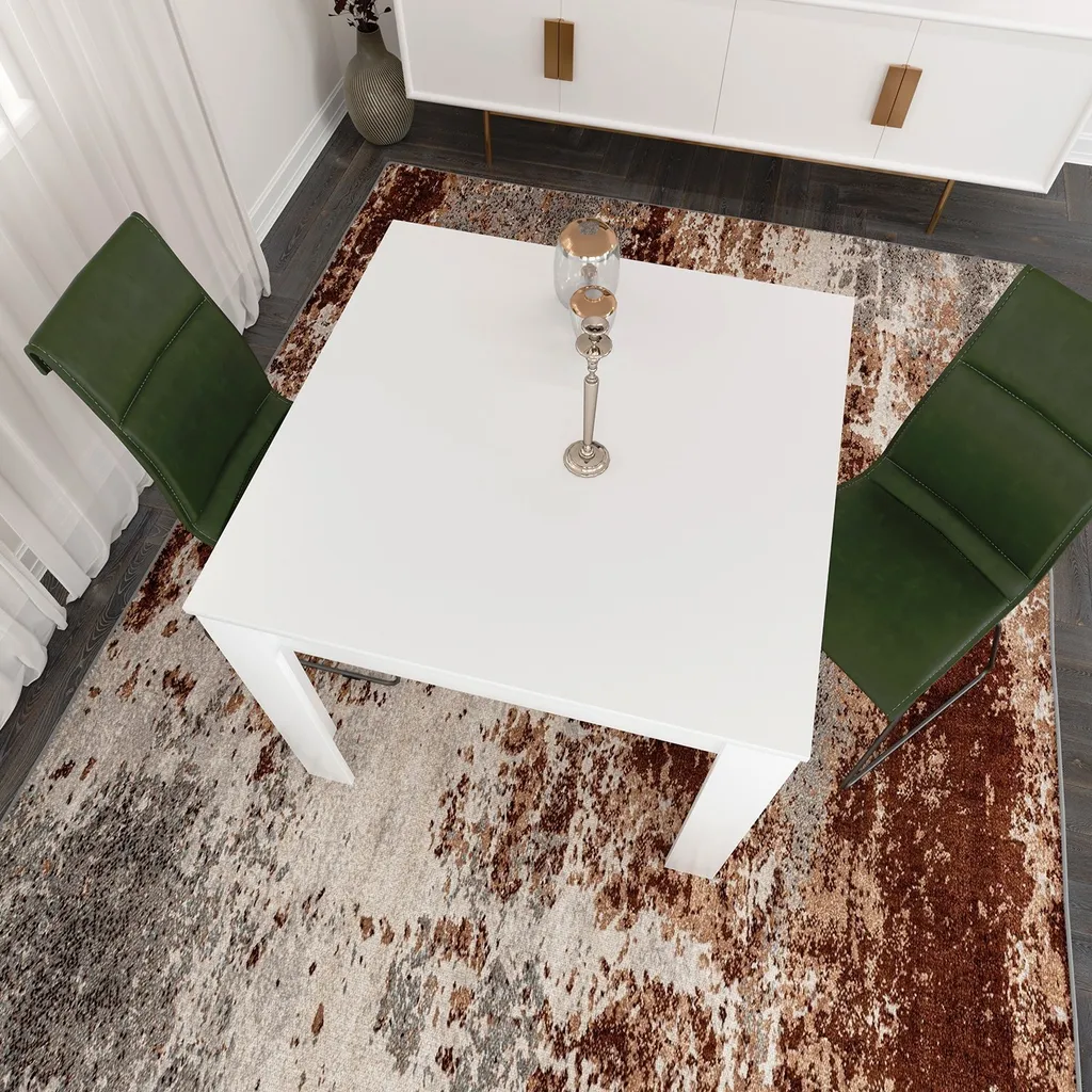 Table à manger Skye Decor Single 90 en blanc brillant 90x80x78 cm - 2