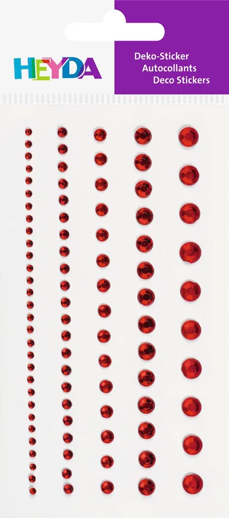 Ingrosso Sticker Acrilici Heyda 203782940 - 6 Pezzi Strass Rossi
