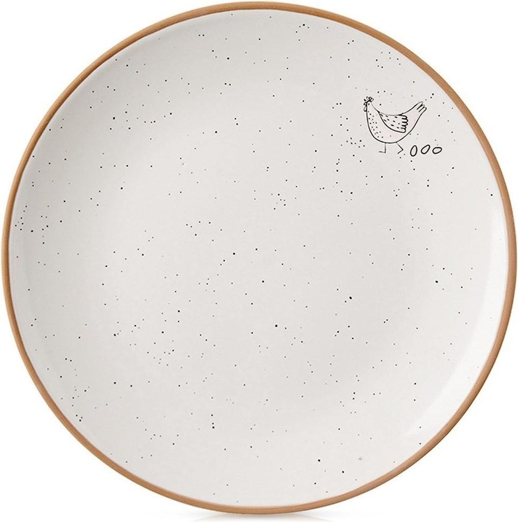 Kleiner Dessertteller für Kuchen Dessert Keramik Beige Creme 20 cm