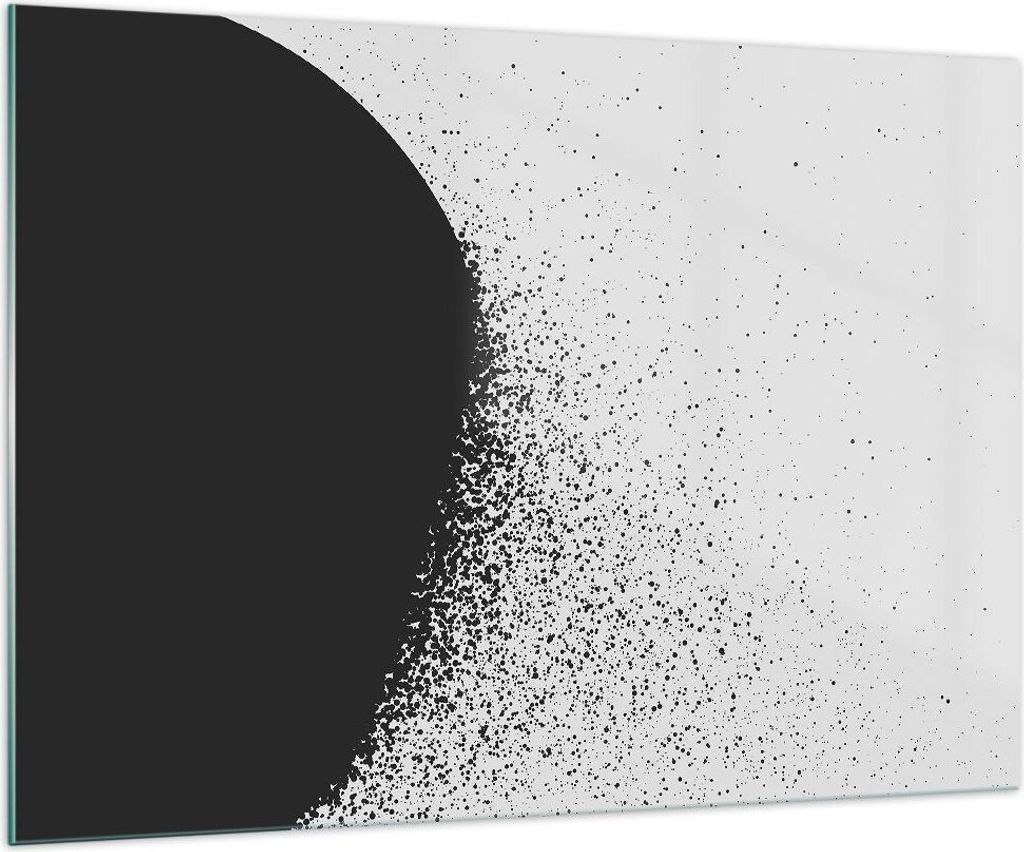 Bilder auf glas - Einteilig - Abstraktion Schwarzweiß Geometrie - 100x70cm - Glasbilder - Wandbilder - Bilder - Wanddekoration aus Glas - Glas Bil...