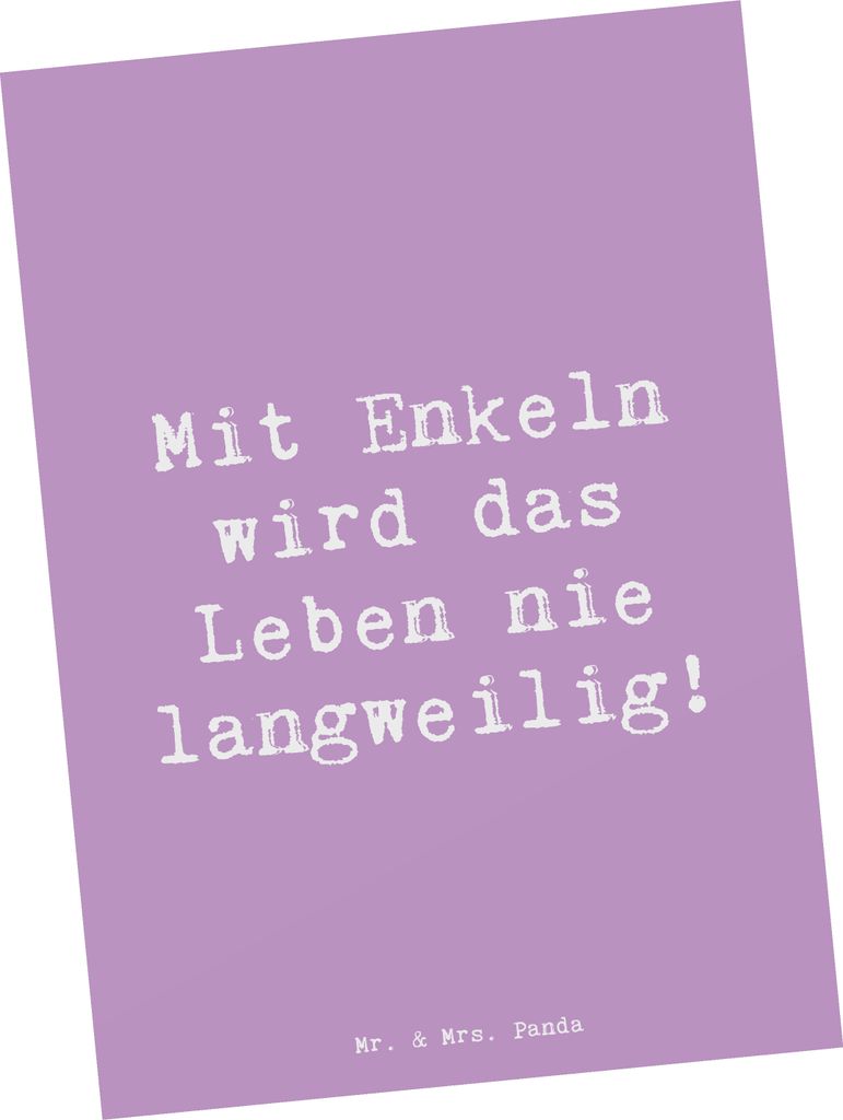 Mr. & Mrs. Panda Grußkarte Spruch Enkelkinder Abenteuer - Lavendeltraum - Geschenk, Familie, Ansichtskarte, Leben, Fotokarte, Unterhaltung, Ansich...