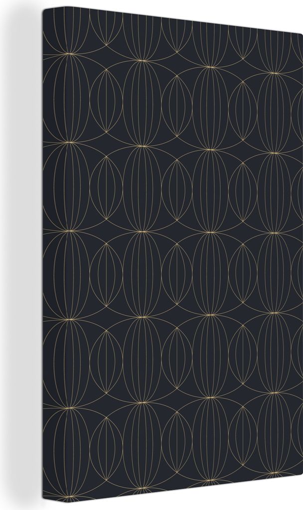 OneMillionCanvasses - Leinwandbilder - 90x140 cm, Art Deco - Design - Schick - Gold, Wandbilder Kunstdruck Wanddekoration - Foto auf Leinwand - G...