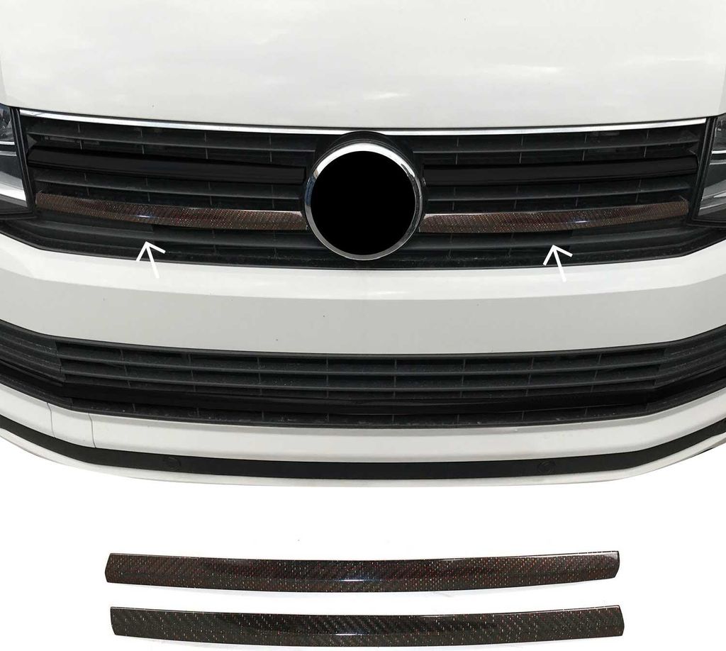 Kühlergrill Grillleisten für VW T6 Transporter 2015-2019 Highline Kohlefaser Rot