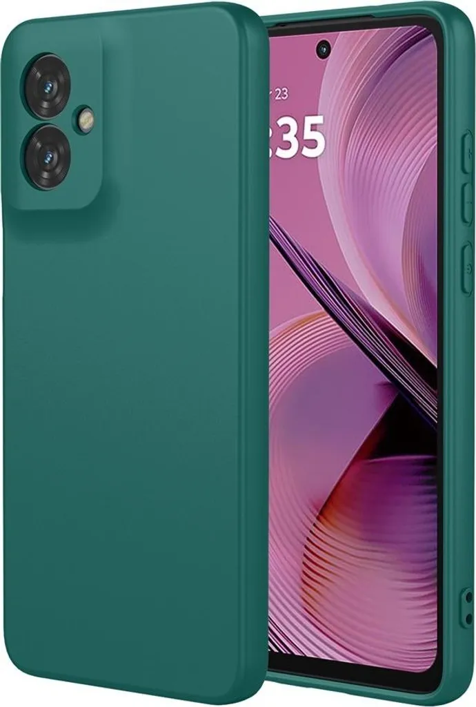 Cover Motorola Moto G55 Verde Scuro Phonesta - Silicone Effetto Seta Trendy