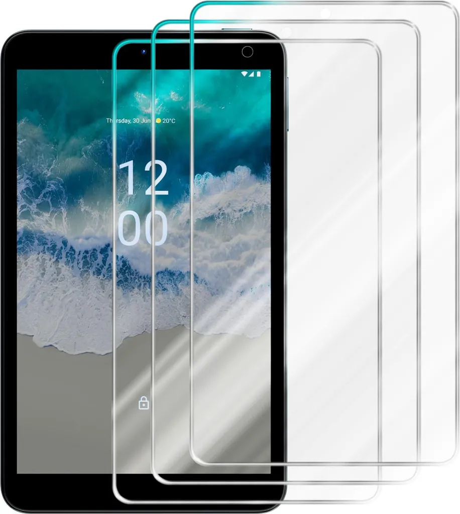 Cadorabo 3x Vetro Temperato Nokia T10 Pellicola Display 9H Crystal Clear