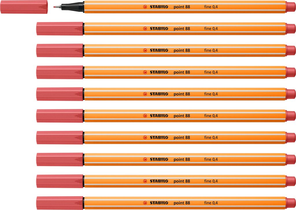 STABILO Fineliner - point 88 - 10er Pack - rostrot