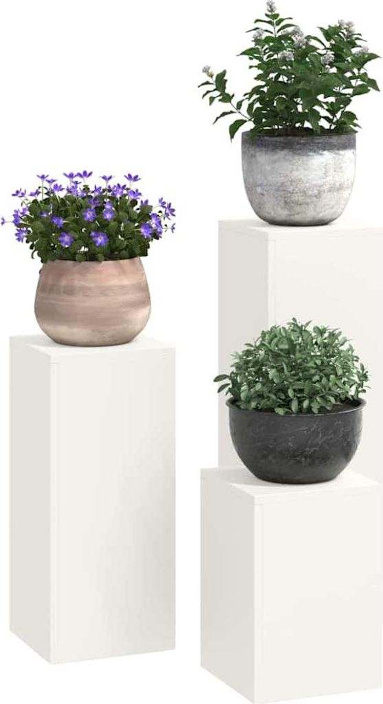 Pflanzenständer 3 pcs Weiß Stahl