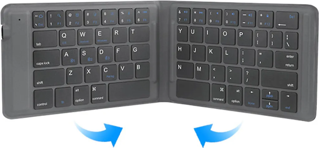 Clavier Bluetooth Tri-Fold en Cuir INF - Clavier Pliable Universel Chic