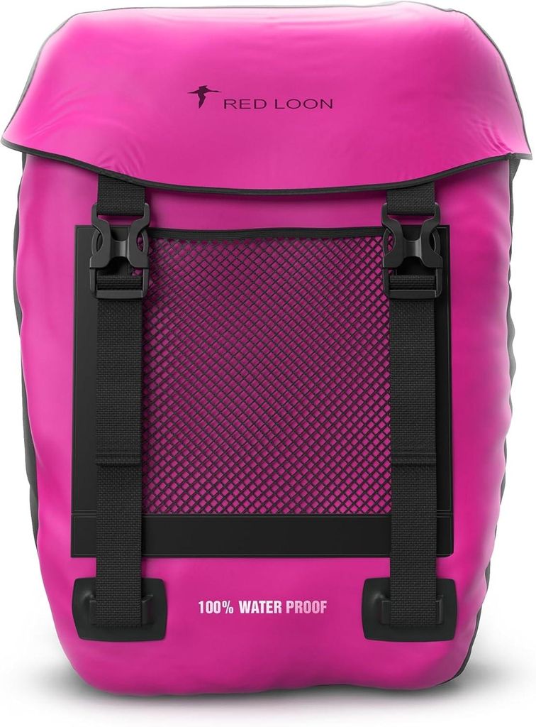 Fahrradtasche Pro Plus Packtasche Gepäckträgertasche Red Loon LKW-Plane wasserdicht, Farbe:pink-schwarz, Anzahl:1x Fahrradtasche