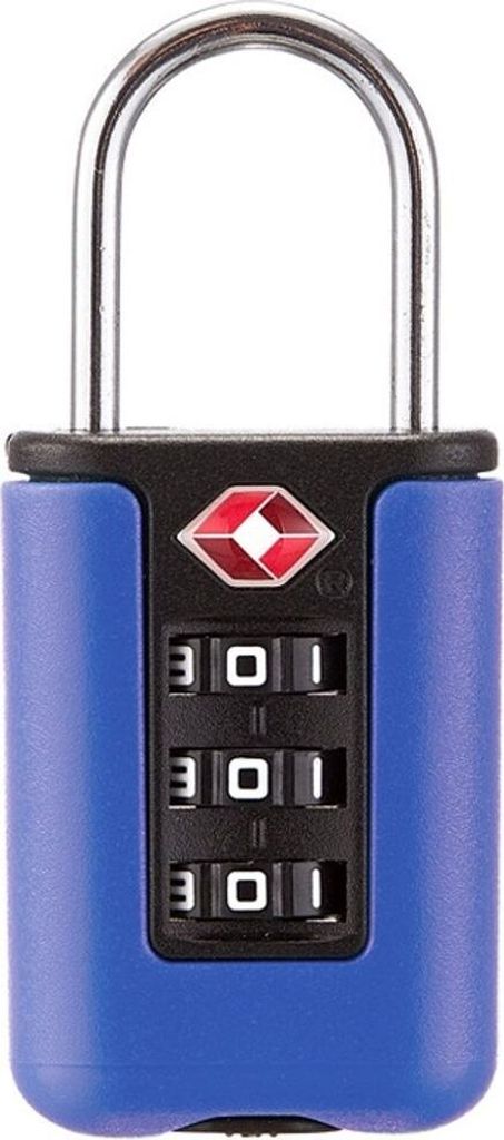TSA Zahlenschloss Kofferschloss 3-stellig Reiseschloss Vorhängeschloss Reise, Farbe:Violett Blau