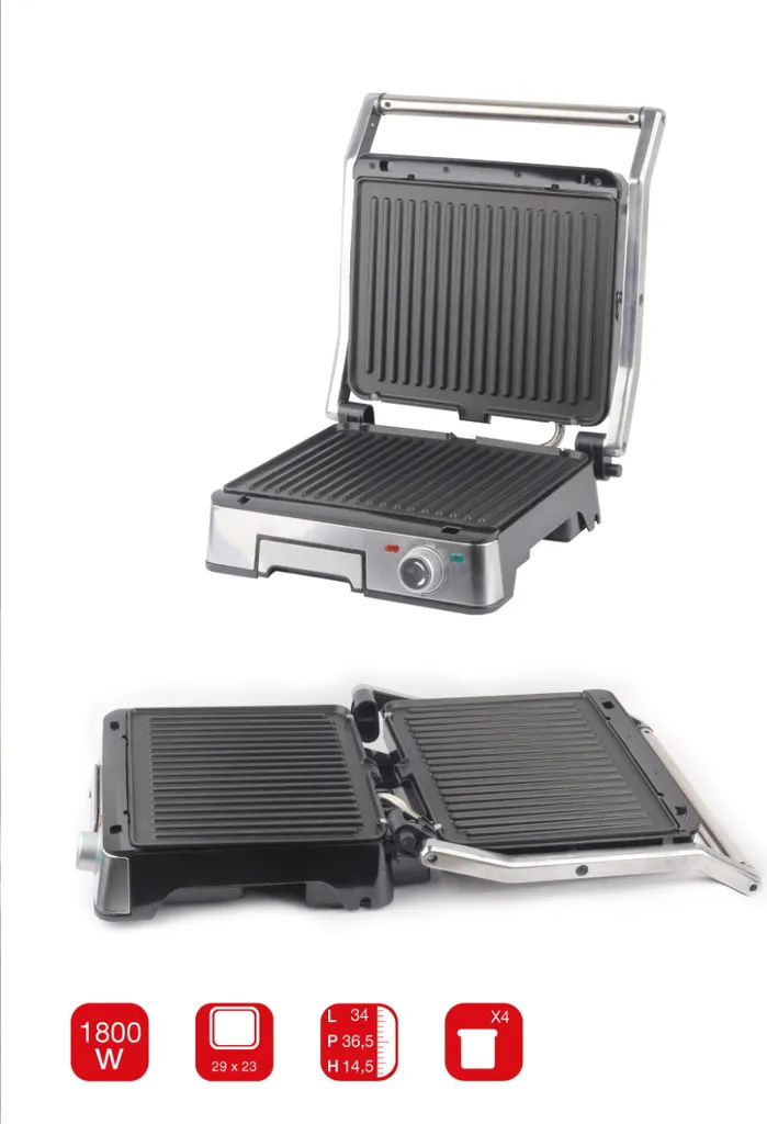 Grillade d'Intérieur Saine avec le Grill Ardes AR1S40 1800W Noir Puissant