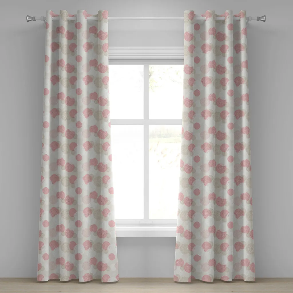 Rideau pour salon floral doux pivoines roses 280x245 cm Style Printemps