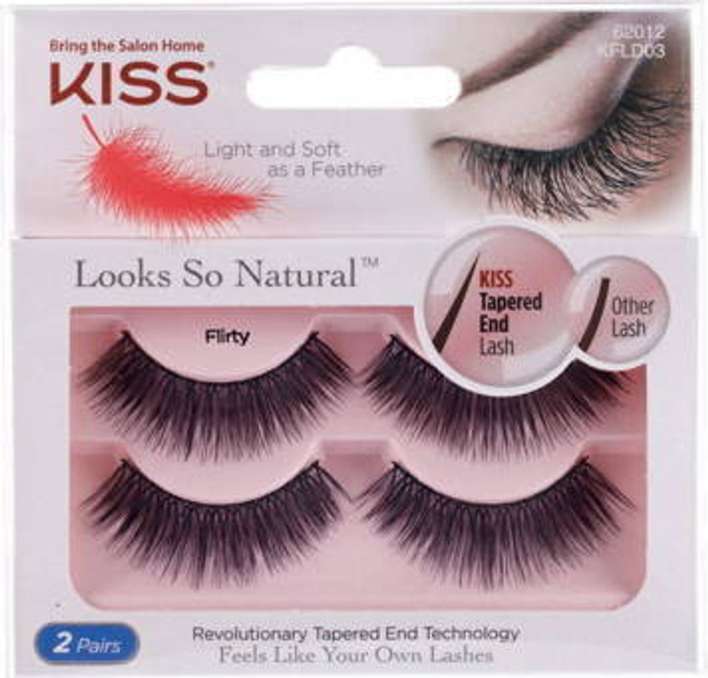 Kiss | Künstliche Wimpern, Wimpernstreifen, Flirty, lang, dick, 2 Paar