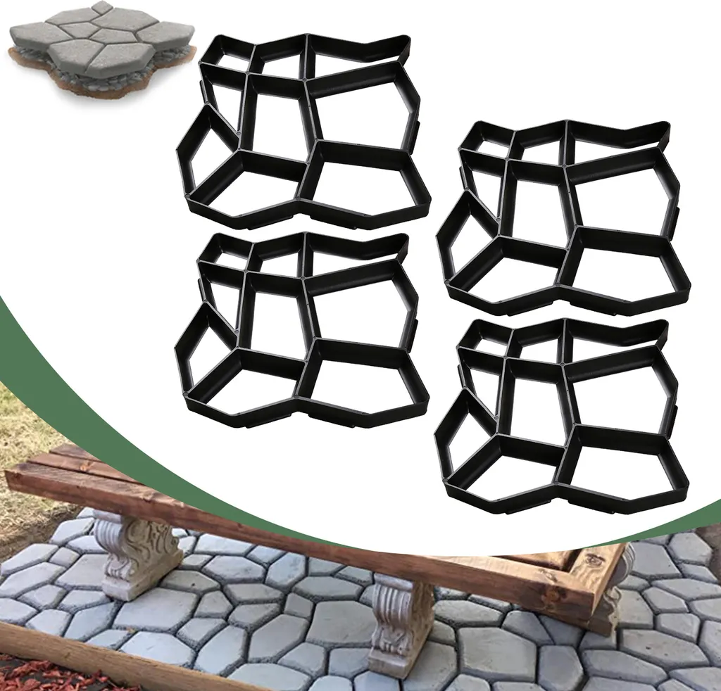 Moule en Béton pour Allée de Jardin et Création de Chemin DIY - 4 Pièces