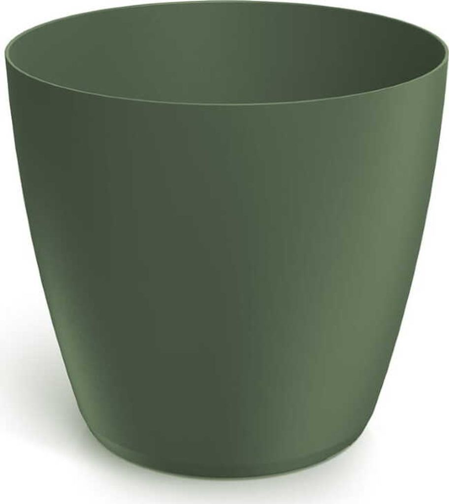 Dunkelgrüner Blumentopf aus Kunststoff 23,8x21,5 cm glatter Deckel Mate