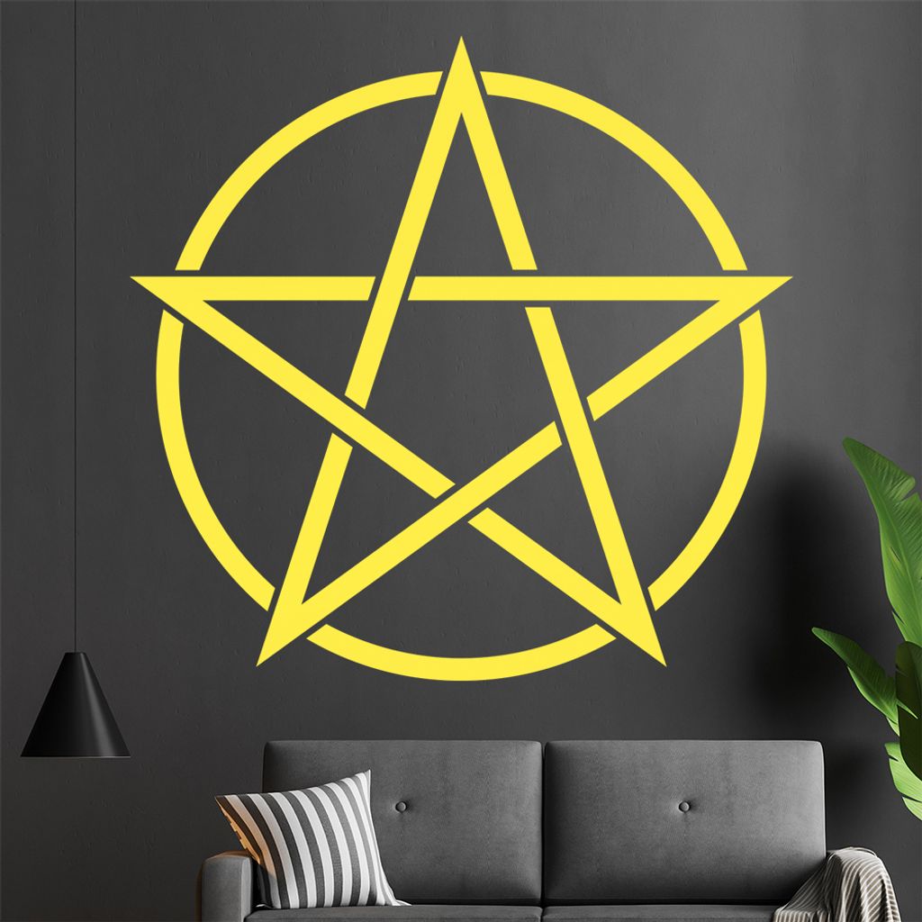 Pentagramm Wandtattoo in 6 Größen - Wandaufkleber Wall Sticker - Dekoration, Küche, Wohnzimmer, Schlafzimmer, Badezimmer
