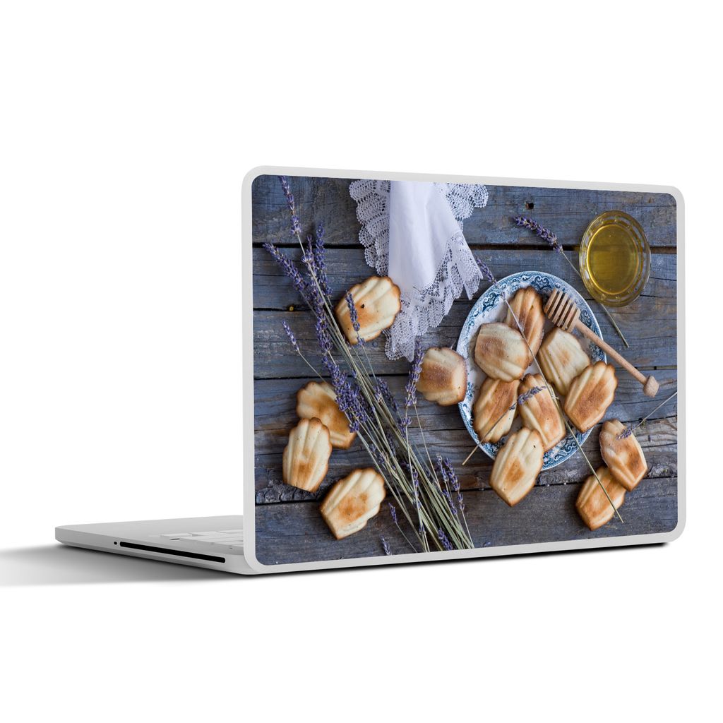 MuchoWow Laptop Aufkleber Sticker Cover Lavendel - Gebäck - Französisch 31x22.5 cm - Laptop-Deko