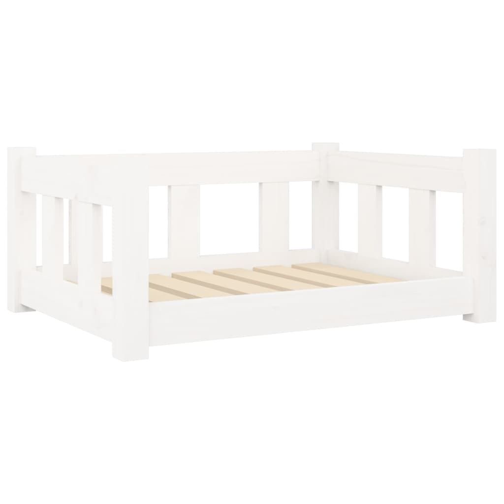 vidaXL Legowisko dla psa białe 65,5x50,5x28 cm lite drewno Zdjęcie produktu 