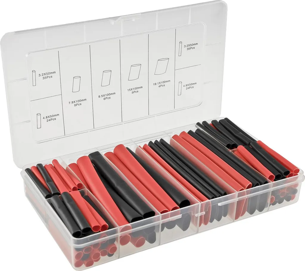Assortiment gaine thermorétractable pour réparation électrique - 142 pc