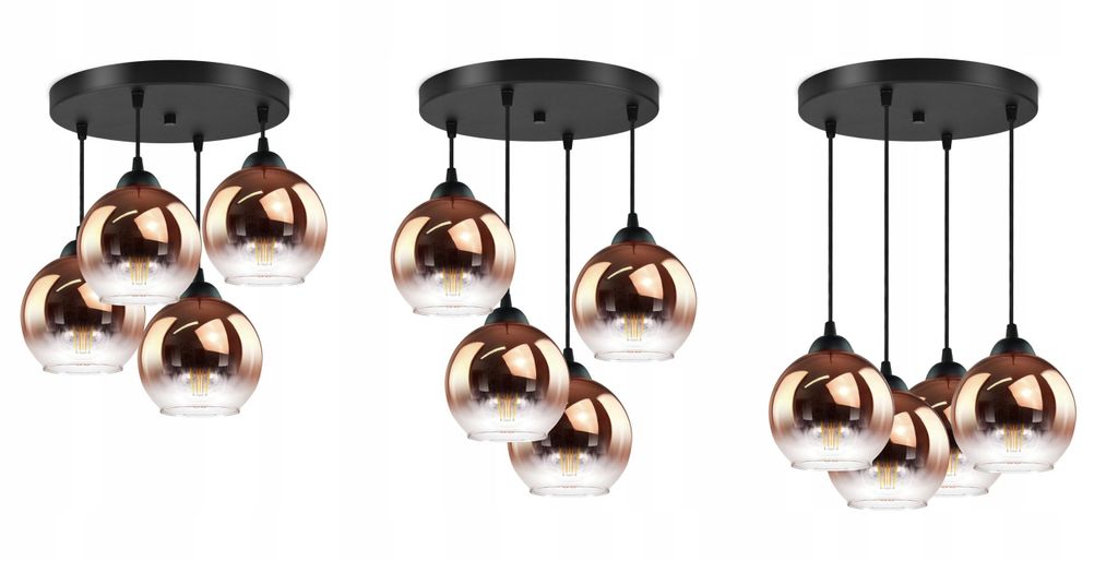 FKL DESIGN Home Deco Deckenlampe Pendellampe Kugel Schwarz Produktbild 2