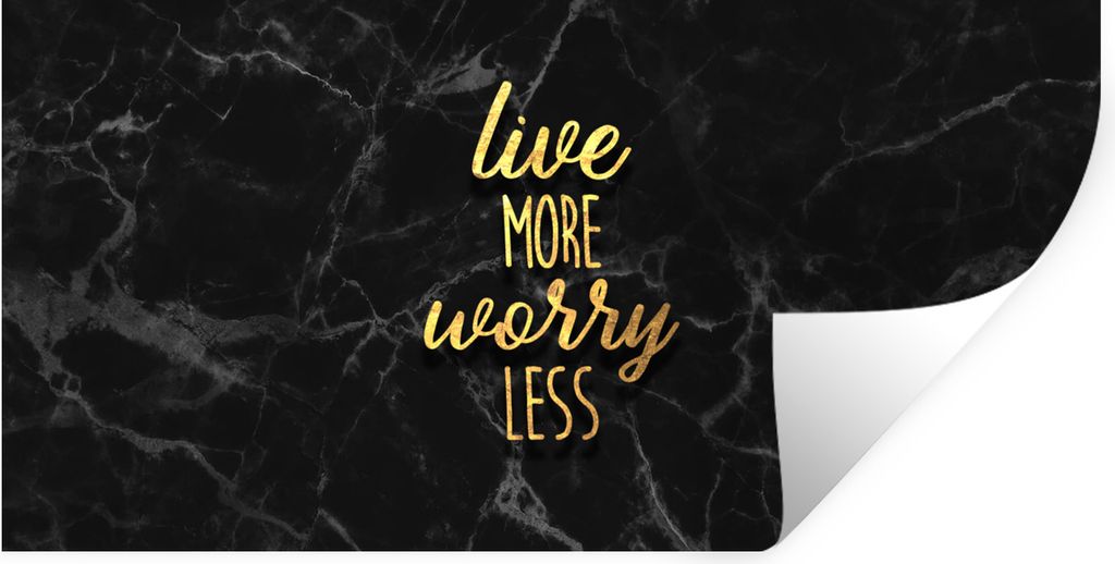 MuchoWow Wandtattoo Wandsticker Wandaufkleber Zitat - Leben - Gold - Schwarz 80x40 cm Selbstklebend und Repositionierbar - Aufkleber