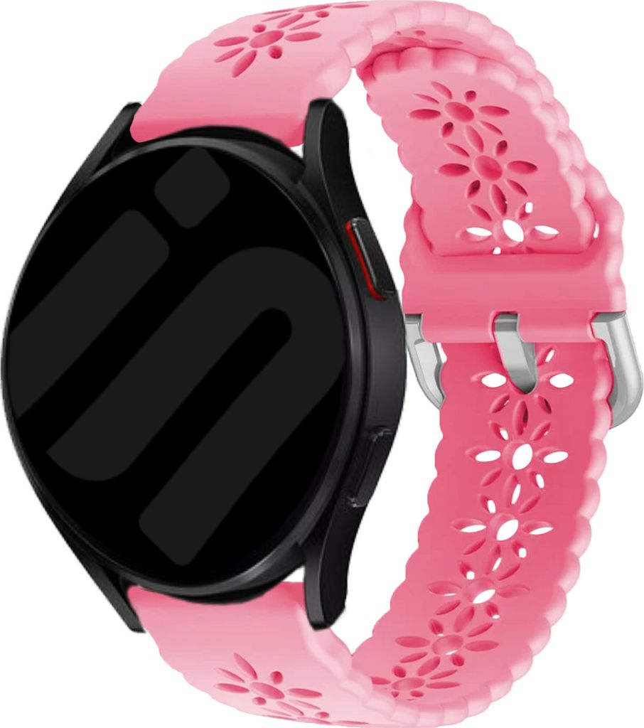Strap-it Samsung Galaxy Watch 6 Classic 47mm Gemustertes Silikon Armband (Pink)