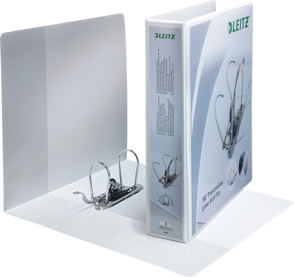 LEITZ Präsentations Ordner 180 Grad A4 Überbreite 80 mm weiß