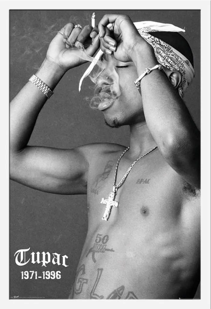 Poster Mural 2pac Décoration Salon avec Cadre Blanc Shinsuke
