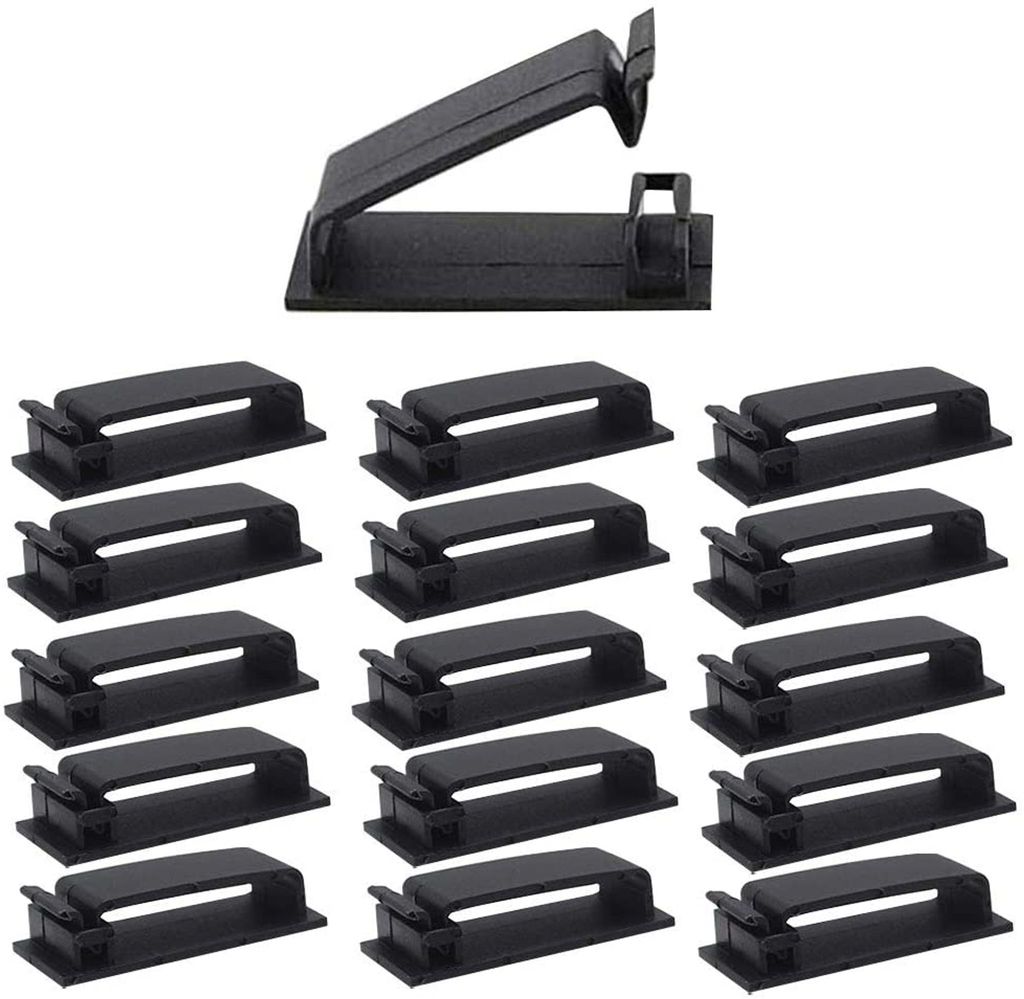 50er-Pack selbstklebende Kabelklemmen, selbstklebender Kabel-Organizer, Kabelhalter mit Sockel für TV-Computer-Ethernet-Kabel, Desktop