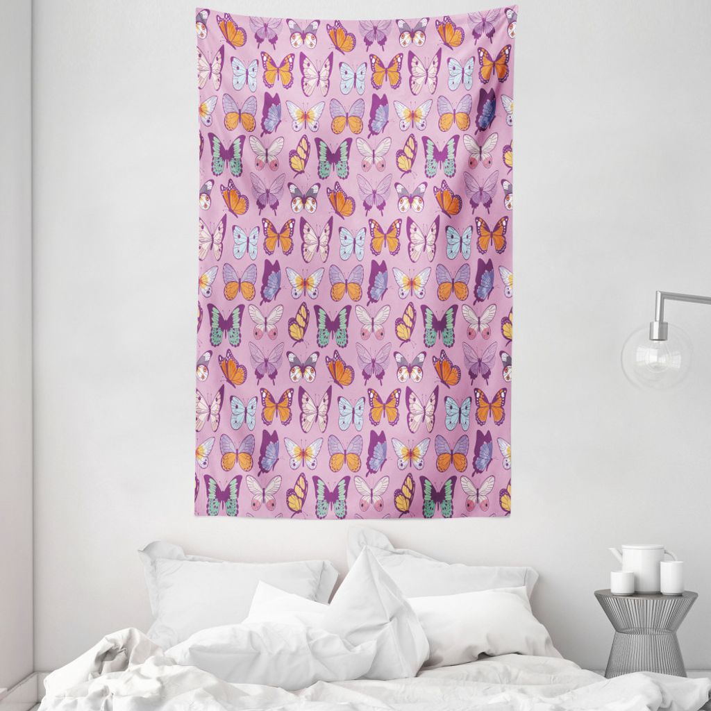 ABAKUHAUS Schmetterling Wandteppich und Tagesdecke, Kaiser-Schmetterling aus Weiches Mikrofaser Stoff Waschbar ohne Verblassen Digitaldruck, 140 x ...