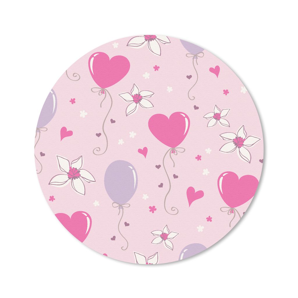 MuchoWow Mauspad Mousepad Ballon - Muster - Rosa 20x20 cm - Mousepads - Maus Mat - Pad - Mausunterlage - Schreibtischmatte