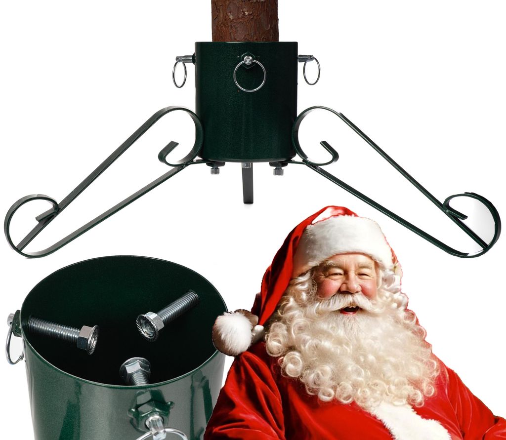 Metallständer für Weihnachtsbäume, Ständer für Weihnachtsbäume, Behälter 1,2 l. 58 cm