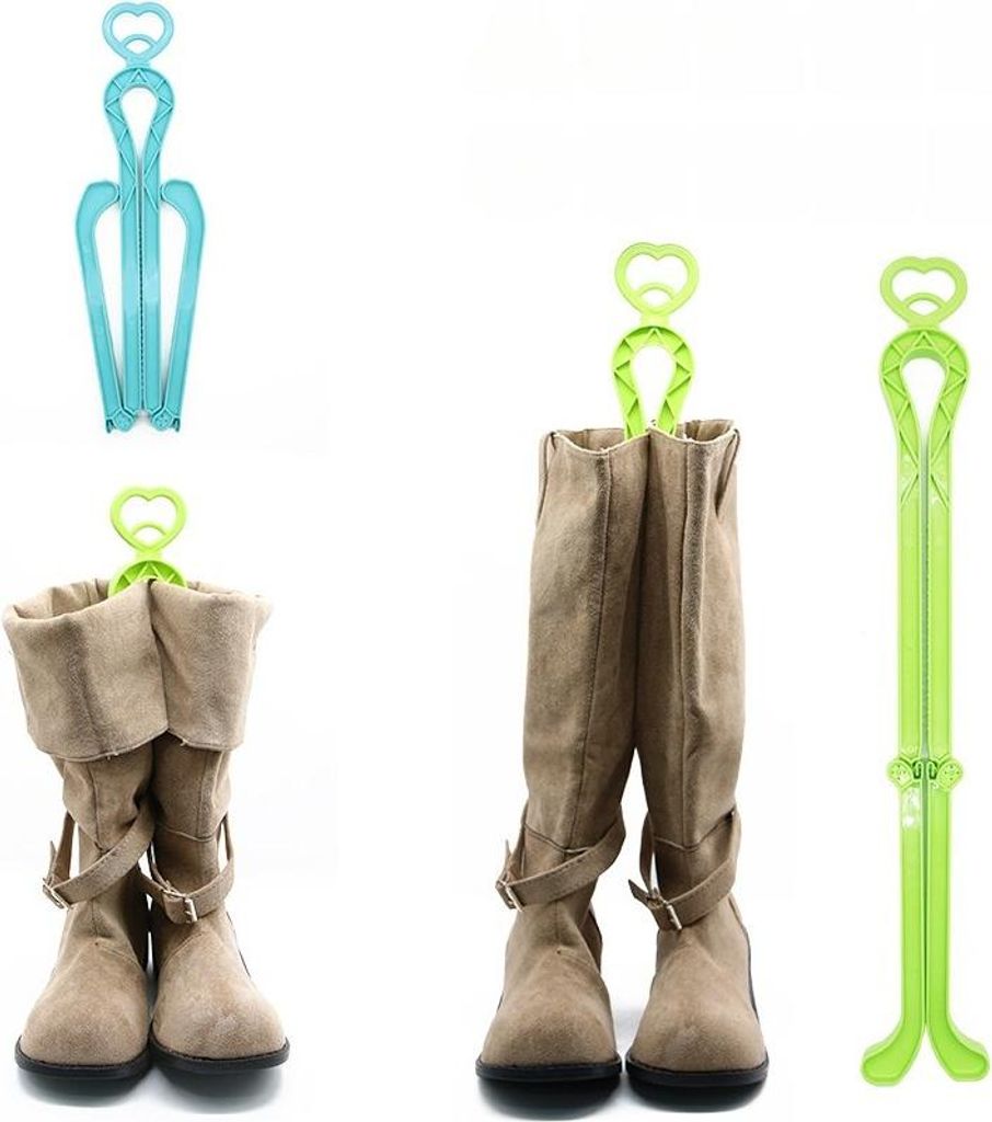 INF 2er-Pack Lange Stiefelformer Clips - Stiefel aufrecht & organisiert halten Grün
