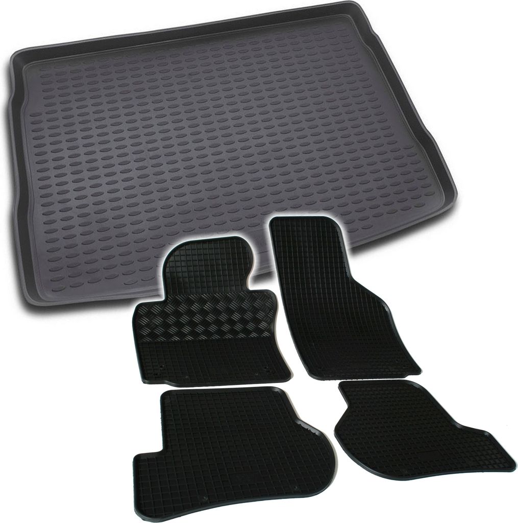 Gummi Kofferraumwanne + Fußmatten Set für VW Golf 5, Bj. 10/2003-2009