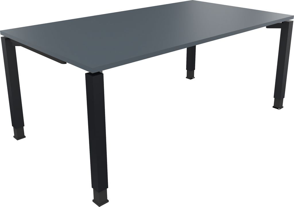 Schreibtisch Vierfuß Quadratrohr B1800xT1000xH680-820 an/Lavagrau