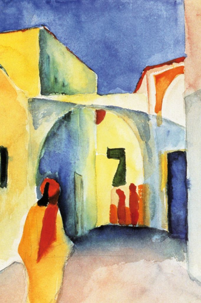 August Macke Kunstdruck Bild - Blick In Eine Gasse, 1914 (120 x 80 cm)