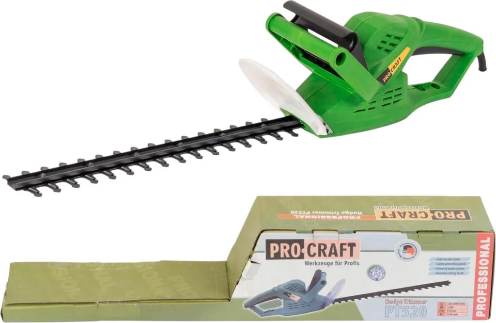 Procraft PT520 taille-haies électrique 520W coupe 410mm et 20mm d'écart