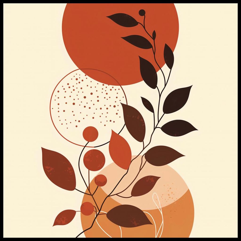 Boho moderne Poster für das Wohnzimmer 70x70cm Farbton Palette