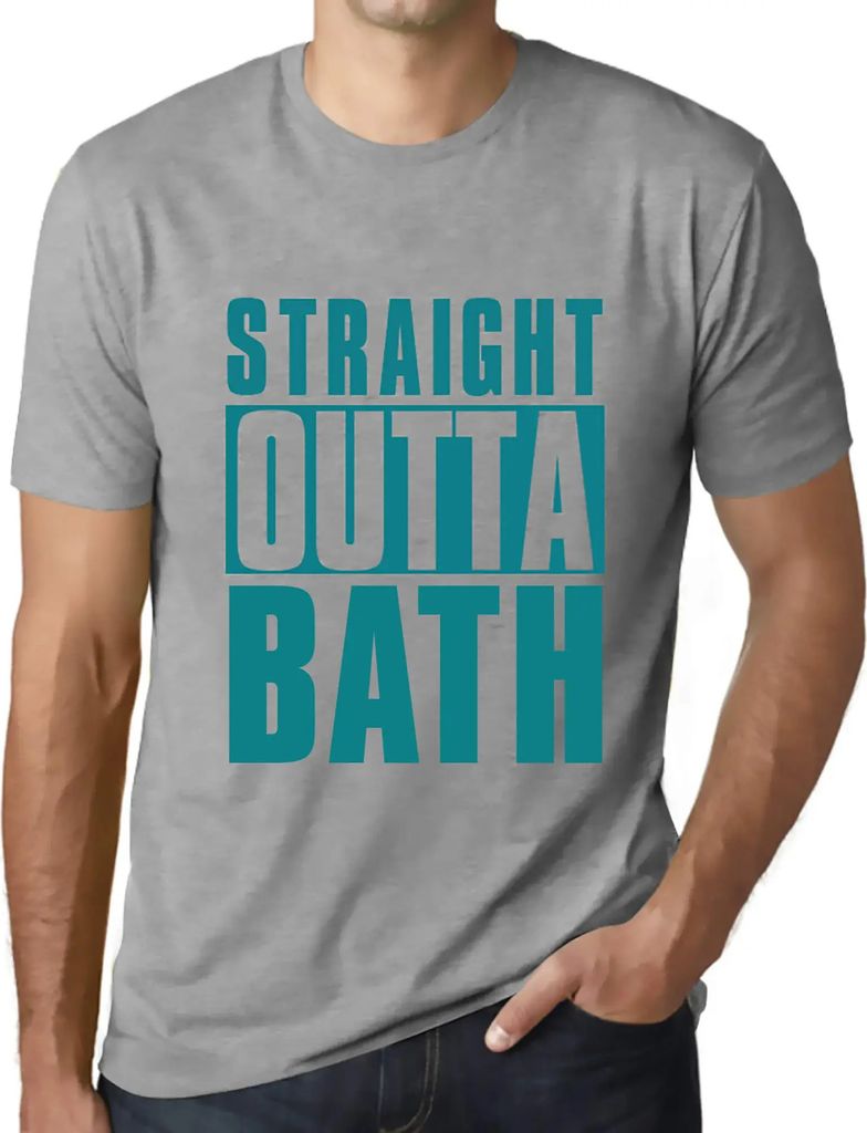 Herren Grafik T-Shirt Direkt aus dem Bad – Straight Outta Bath – Öko-Verantwortlich Vintage Jahrgang Kurzarm Lustige Druck Geburtstag Geschenk...