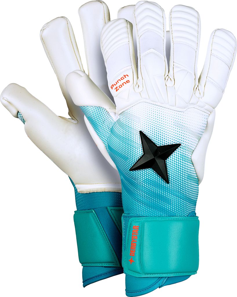 DERBYSTAR APS Pro Grip Aqua v23, Gr.10,5, weiss türkis schwarz