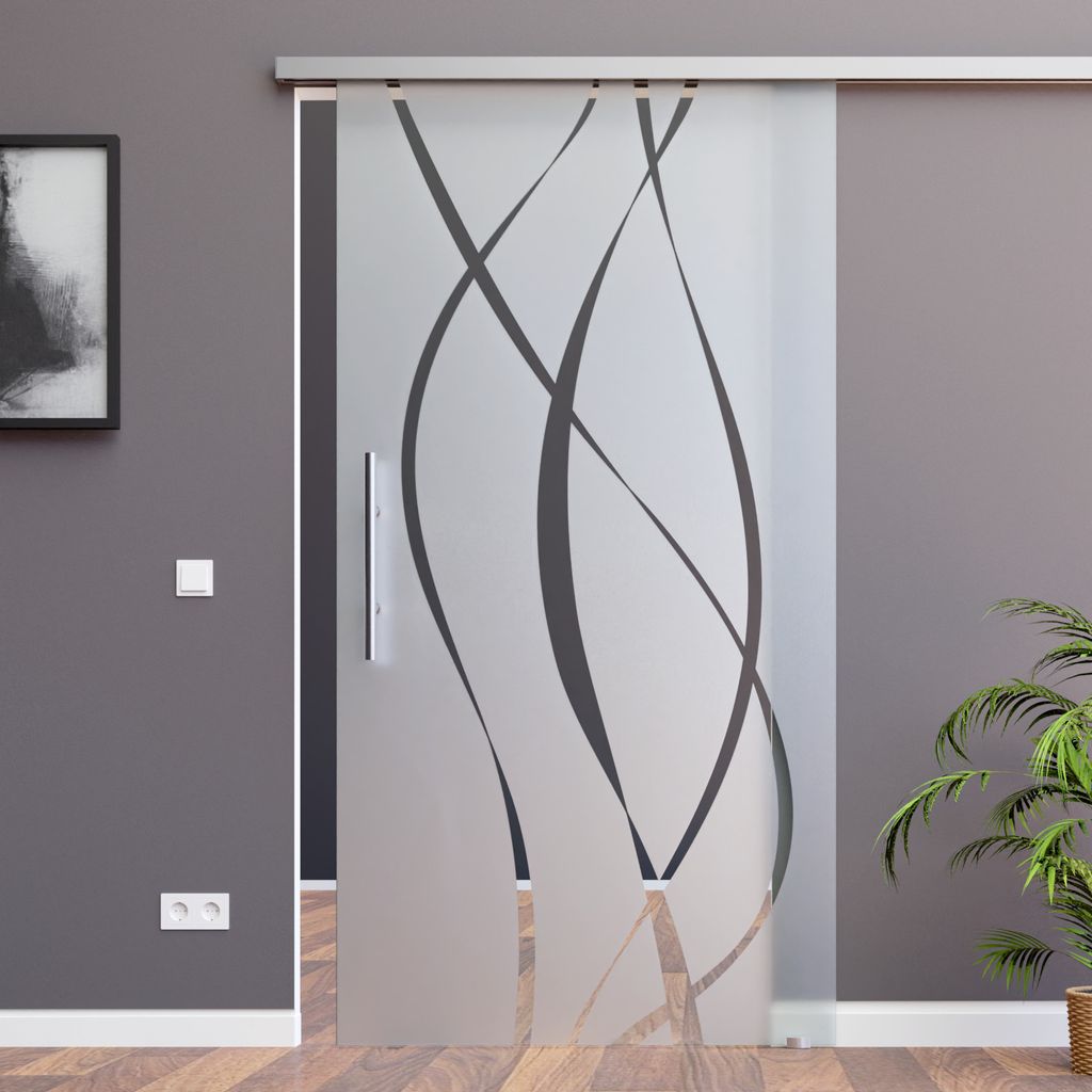 AMOD Glasschiebetür M6 mit SoftStop, 1025 x 2050 mm Produktbild 1