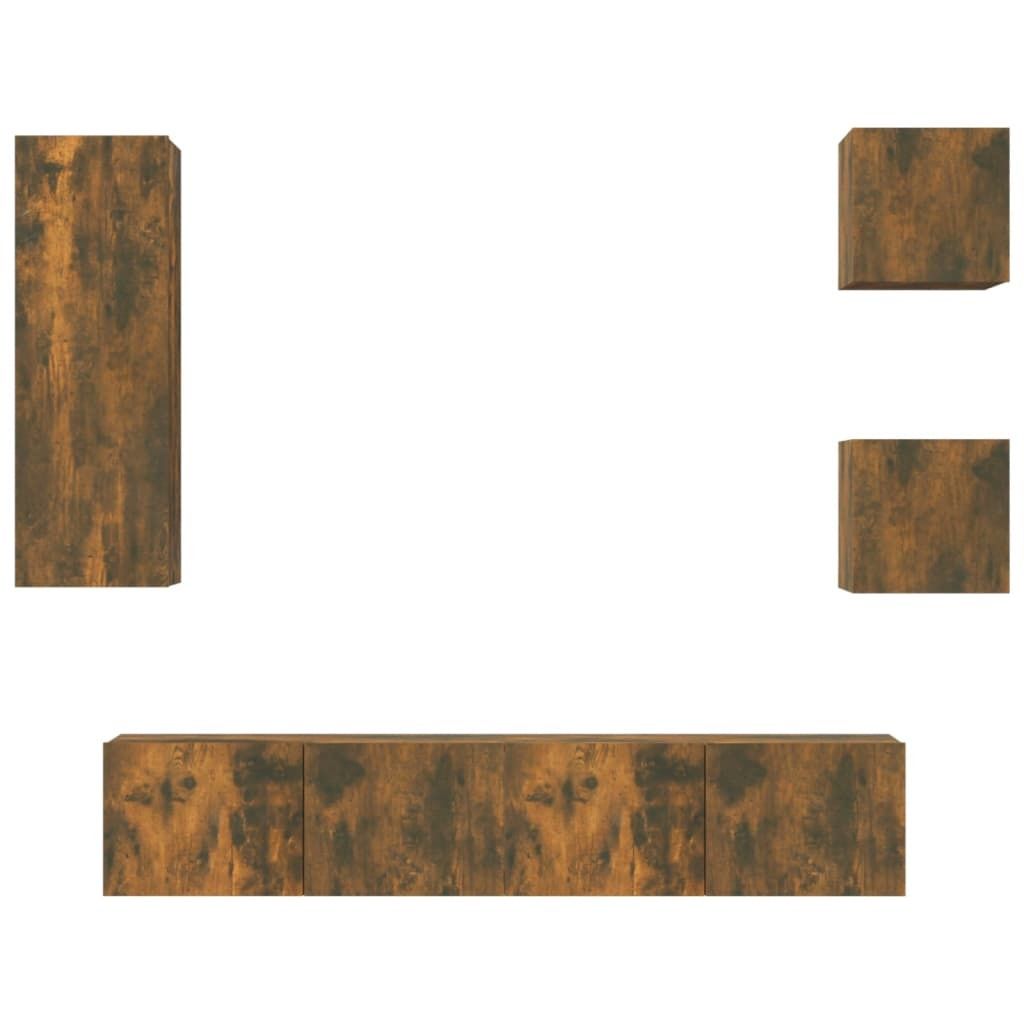 vidaXL 5-tlg. TV-Schrank-Set Räuchereiche Holzwerkstoff