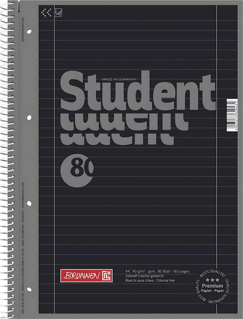 A close-up of a spiral-bound notebook cover.