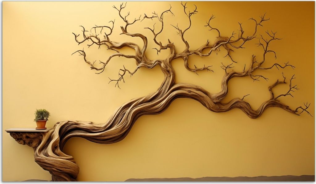 Wallario Herdabdeckplatte aus Glas, Größe 90 x 52 cm 1-teilig, Motiv Lebensbaum Skulptur