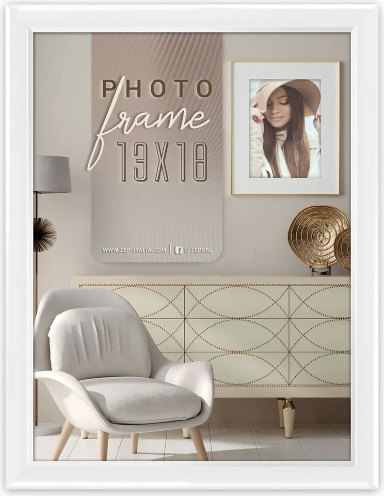 Cornice 20x30 ZEP Aosta Bianca | Portafoto Legno Design Moderno