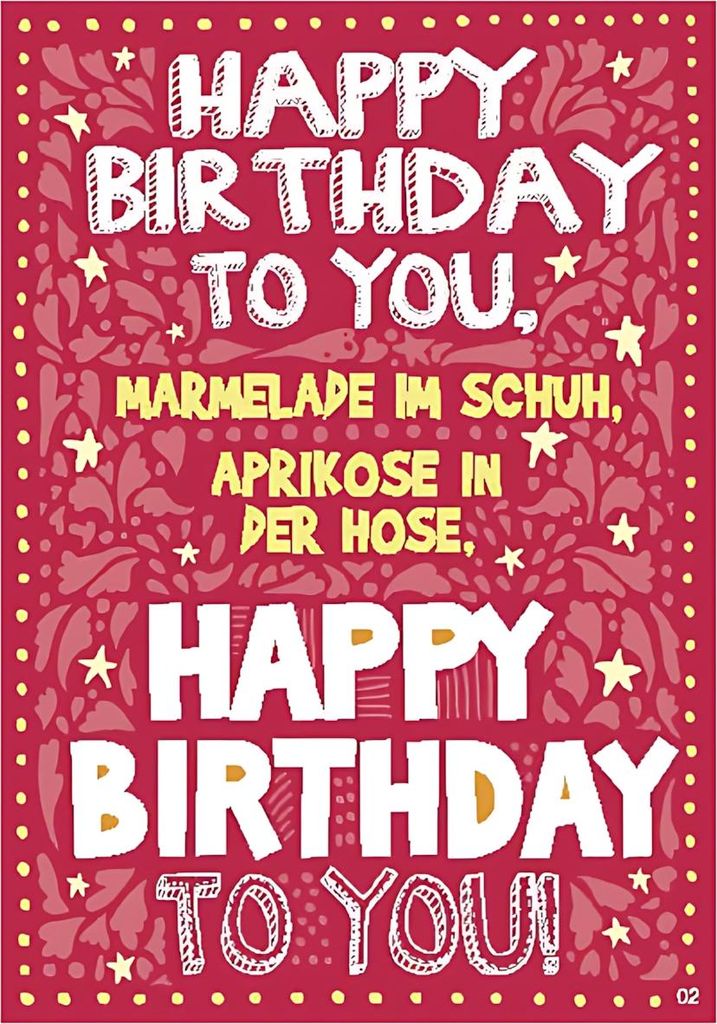 Musikkarte Motiv 2, Happy Birthday to you, Marmelade im...