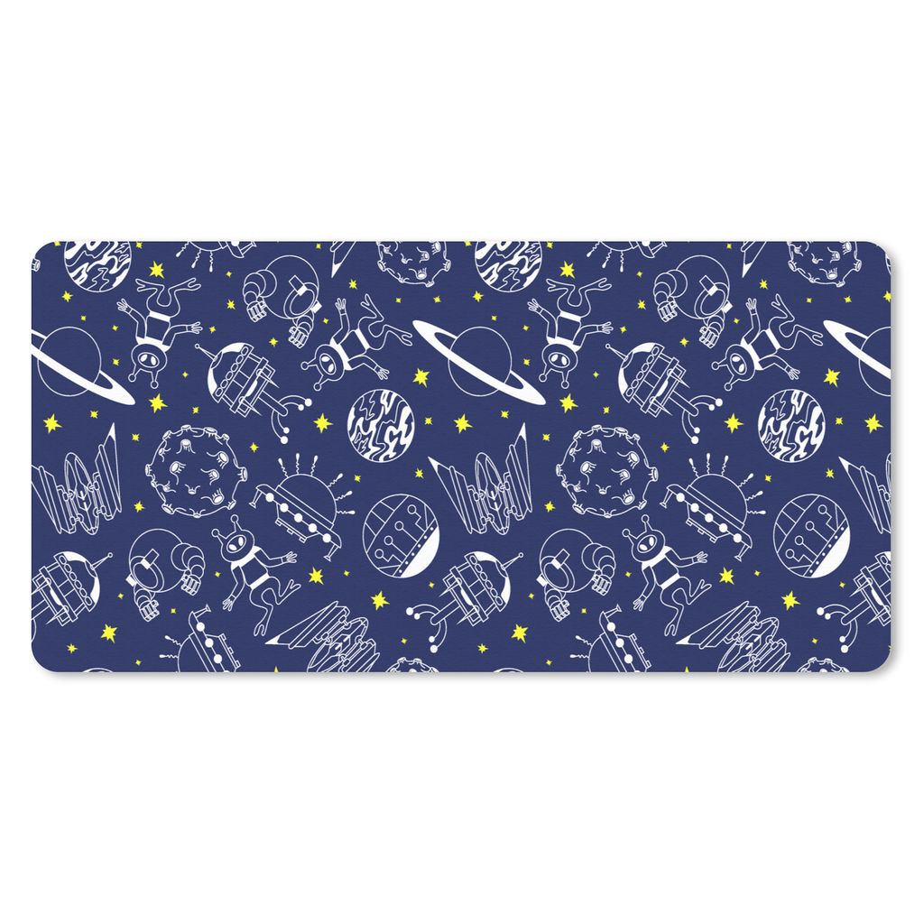 MuchoWow Schreibtischunterlage Weltraum - Sterne - Muster - Planeten 80x40 cm - XXL Mauspad - Gaming Mauspad